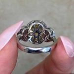 Fancy Yellow Diamond with Oval-Cut Diamond Accents Platinum Back F6 EVER101