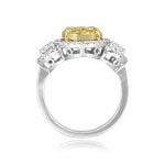 GIA 4.01carat center Fancy Yellow Diamond and diamond Halo Dunavant Ring EVER101