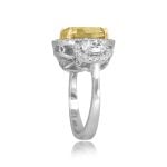 GIA certified 4.01 carat Fancy Yellow Diamond Halo Dunavant Ring EVER101