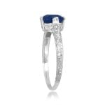 detailed engraving on ring with center 1.34ct Kashmir Sapphire Platinum Kingstree Ring HER134