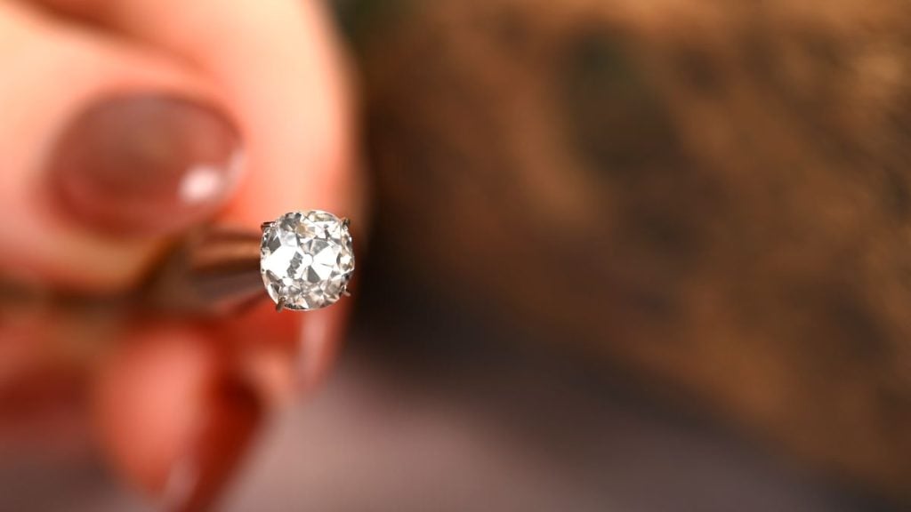 Loose Old Mine Cut Diamond in Prongs