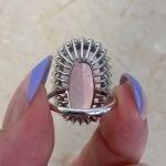 Kunzite with Shared-Prong Diamond Cluster Back View f6 ROC101