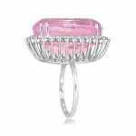 Vintage 29.29 carat center Kunzite stone with Diamond Parmele Ring ROC101