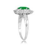 2.30ct Round center Emerald stone and Diamond Elloree Ring ROC102