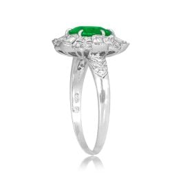 2.30ct Round center Emerald stone and Diamond Elloree Ring ROC102