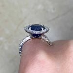 Round Sapphire Center with Diamond Halo Basket View ROC103