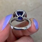Back View Sapphire and Diamond on 18k White Gold Gemstone Ring f6 ROC103