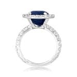 5.07 carat Ceylon Sapphire and Diamond Halo and shoulder design Govan Ring ROC103