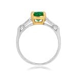Vintage 1.29 carat Oval Emerald stone and Diamond Moselle Ring ROC104