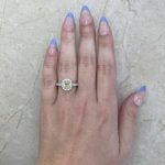 Fancy Yellow Diamond with Diamond Halo Rondo Ring Hand Picture f1 ROM49