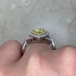 Diamond on 18k yellow and white gold Engagement Ring Basket View f3 ROM68