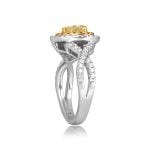 center Heart Shaped Yellow Diamond Double diamond Halo Tallega Ring ROM68