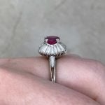 Side Finger View Ruby Center with diamonds on shoulders f4 SBCS575