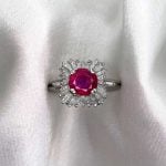 Vintage 1.45 carat Ruby and Diamond Set in platinum White Backdrop f5 SBCS575