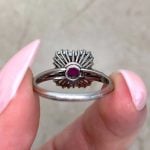 Back View Burma Red-Ruby Set in Platinum Mohnton Ring f6 SBCS575