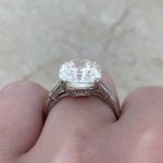 Pennsburg Ring showcasing a GIA certified 5.51 carat antique asscher cut diamond