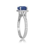 2.30 carat center Natural Kashmir Sapphire and Diamond Maddox Ring HER4265
