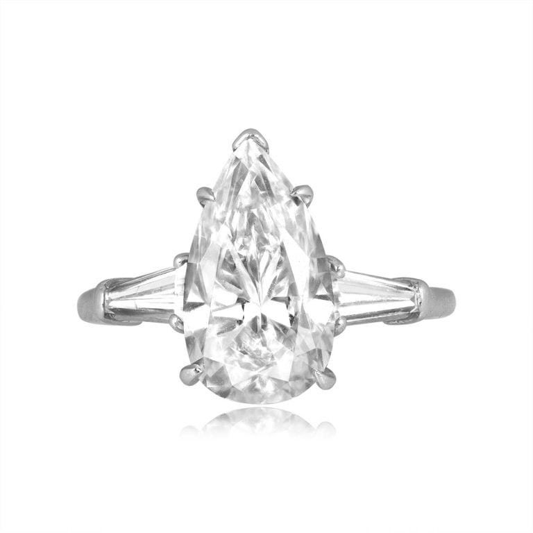 Harry Winston GIA 2.74ct Pear Shape Diamond Ring