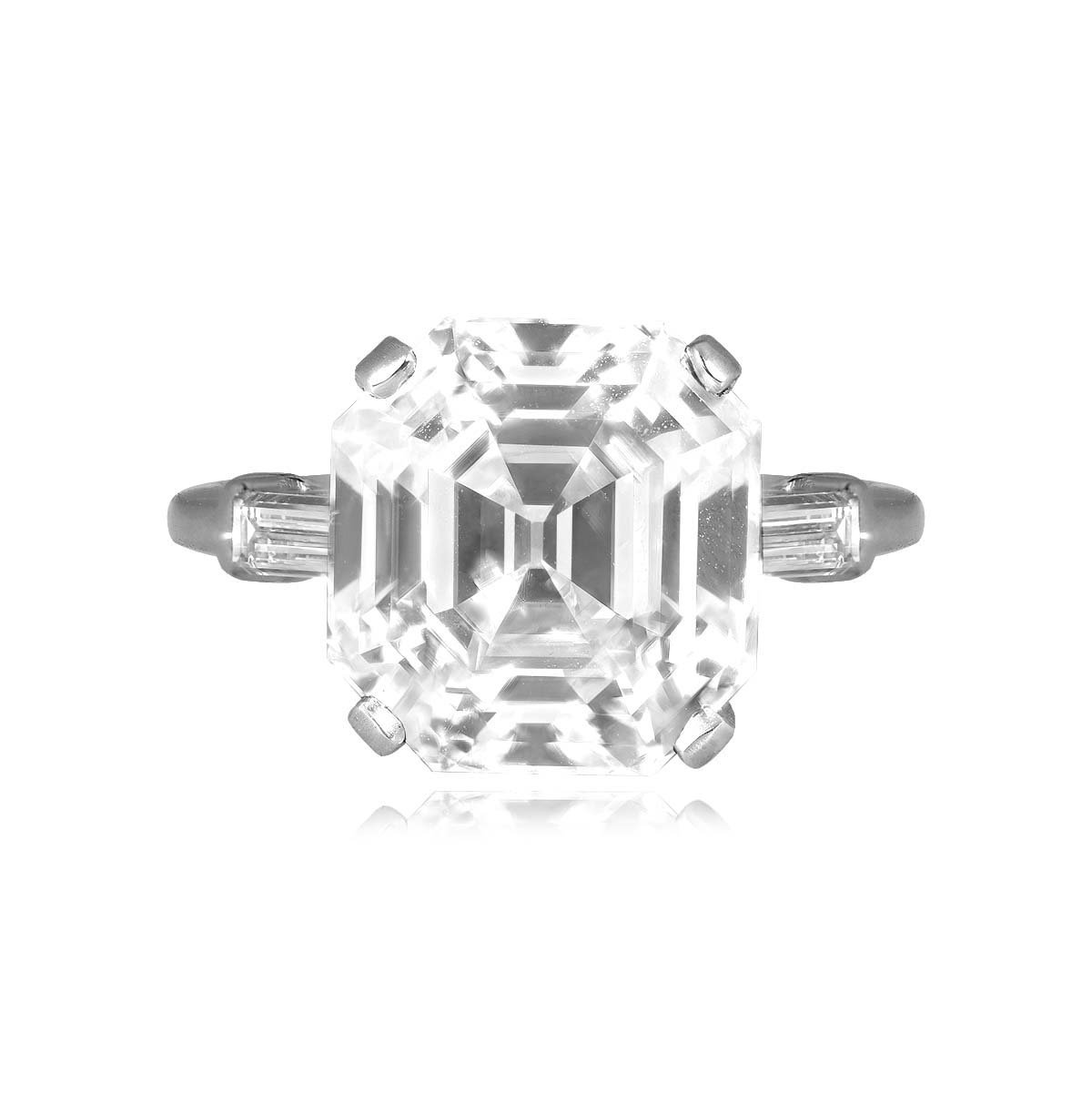Stacked from 29 images. Method=C (S=1) 5.51 carat antique asscher cut gia certified center diamond Pennsburg Ring SBD6186
