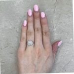 Front Finger View Old European Diamond Cluster Hand Picture f1 15570