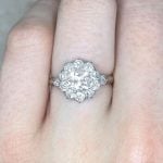 Front Finger View 0.95ct old european cut diamond ring Hand Picture f2 15570