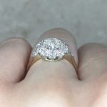 Vintage Prong-Set Diamond Center with Diamond halo Basket View f3 15570