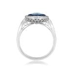 Convertible Pear Shaped Aquamarine Double Halo platinum Cyril Ring & Pendant 15599