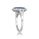 Convertible Pear Shaped Aquamarine Double Halo of diamond and sapphire Cyril Ring & Pendant 15599