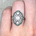 Antique Old European Cut diamond ring Finger Picture Davis Ring f2 15798