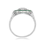 Edwardian Era Diamond and Emerald filigree pattern ring Davis Ring, Circa 1905 15798