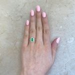 Emerald and Diamond Engagement Abell Ring Hand Picture f1 15915