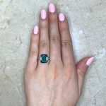 Emerald and Sapphire Gemstone Ring Hand Picture Monsey Ring f1 15916