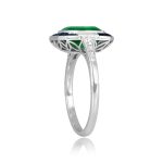 1.89ct Emerald Cut Emerald center stone and Sapphire Halo Monsey Ring 15916
