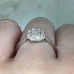 Diamond Center with Halo of Baguette-Cut Diamonds View f3 15955