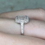 Bezel-Set Diamond with Diamond Halo Side Finger View f4 15955