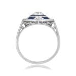 Art Deco Diamond and Sapphire double halo Briscoe Ring, Circa 1920 15976