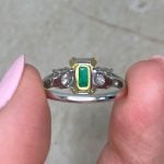 Back View Emerald on Platinum Engagement Ring Farwell Ring f6 15978