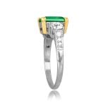 1.07 carat center Emerald and Diamond accenting stones Farwell Ring 15978