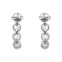 Old European Diamond bezel set hanging earrings Platinum Mallard Earrings 15980