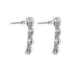 four Old European Diamond hanging Platinum Mallard Earrings 15980