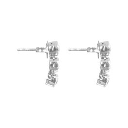 bezel set platinum Triple Diamond Hanging Horace Earrings 15981