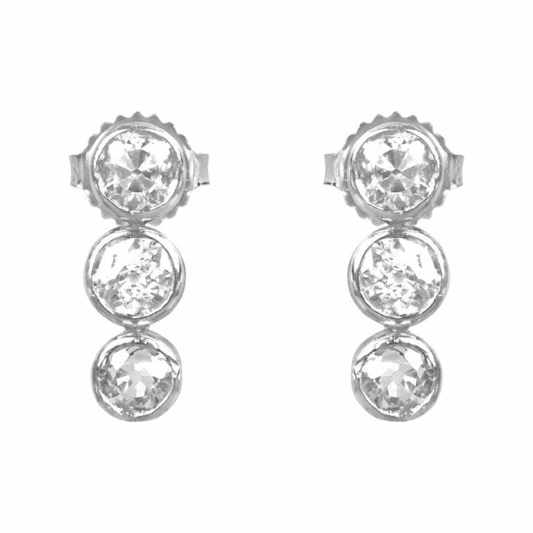 Triple Diamond Hanging Horace Earrings