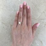 Prong-Set Opal Stone Set in 14k Yellow Gold Shank Hand Picture f1 15990