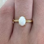 0.79 carat Opal with Diamonds on Shoulders Finger Picture View f2 15990