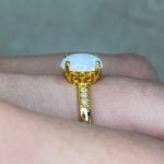 Opal Center Stone Birthstone Ring Side Picture View f4 15990