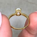 Back View of Opal and 14k Yellow Gold Birthstone Ring f6 15990