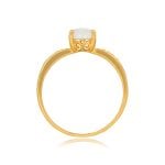 center Oval Opal and Diamond Yellow Gold Durant Ring 15990