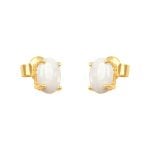 stud earrings centering Oval Opal set in Yellow Gold Tira Earrings 15991