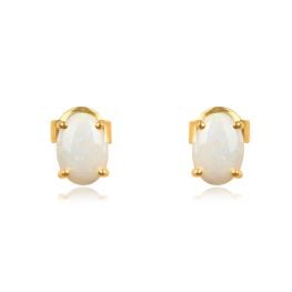 0.77 carat oval cut opal stones stud earrings Tira Earrings 15991