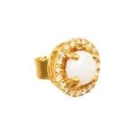 stud earrings with Opal & Halo of Diamonds Yellow Gold Monclova Earrings 15993